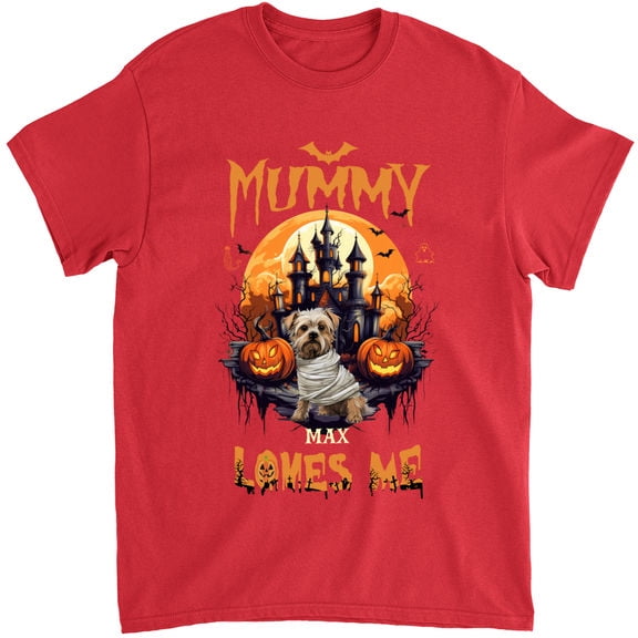 Halloween Dog Shirt Halloween Mummy Yorkshire Terrier Dog Running