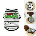 thumbnail image 1 of Halloween Dog Shirts, Funny Zombie Lick Or Treat Mummy Print Pet T-Shirts, Soft Cotton Stretchy Puppy Cat Costumes For Small Medium Dogs Party Halloween Party, 1 of 6