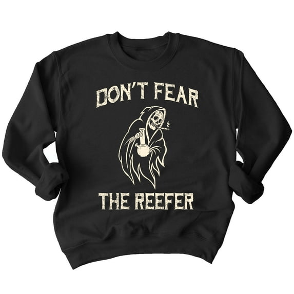 Halloween Don't Fear Reaper Creepy 4 20 Funny Crewneck Sweatshirt, S, Black