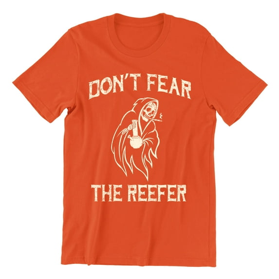 Halloween Don't Fear Reaper Creepy 4 20 Funny Unisex Men's T-shirt, L, Orange