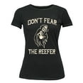 thumbnail image 1 of Halloween Don't Fear Reaper Creepy 4 20 Funny Women's T-shirt, 2XL, Black, 1 of 6
