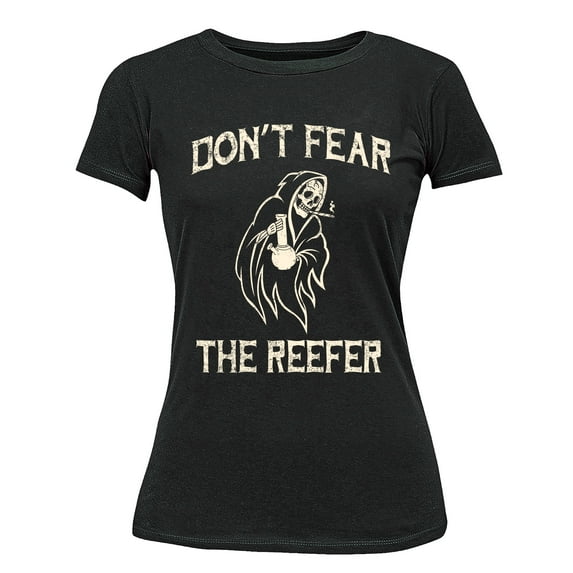Halloween Don't Fear Reaper Creepy 4 20 Funny Women's T-shirt, S, Black