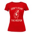 thumbnail image 1 of Halloween Don't Fear Reaper Creepy 4 20 Funny Women's T-shirt, XL, Red, 1 of 6