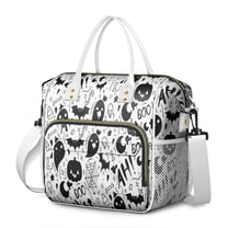 Halloween Doodle Elements Womens Lunch Box for Work,Insulated Large Lunch Bag for Tween and Teen,Loncheras Para Mujer,Leakproof Adult Lunch Bag for Work,Beach,Travel,Picnic,Camping