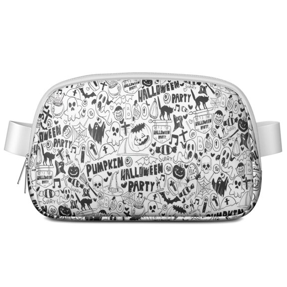 Halloween Doodle Halloween Elements Cute Fanny Packs for Women,Travel Waterproof Crossbody Fanny Bags Waist Purse for Women Anti Theft Adjustable Strap for Running Travel Cycling