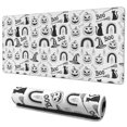 Halloween Doodle Icons Pattern Extended Large Mouse Pad, Gaming Desk ...