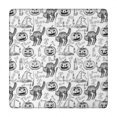 thumbnail image 1 of Halloween Doodle Icons Pattern Square Fitted Tablecloth with Elastic Edge,Square Table Cover,Washable Elastic Table Cover for Home Kitchen Party Decor 34"x34", 1 of 6