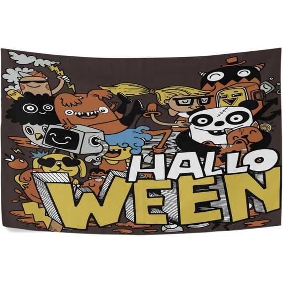 Halloween Doodles Tapestry 80x60 Inche Wall Hanging Tapestry Wall Art Hanging Tapestries Bedroom Living Dorm Room Wall Decor Fabric Home Decor Gifts