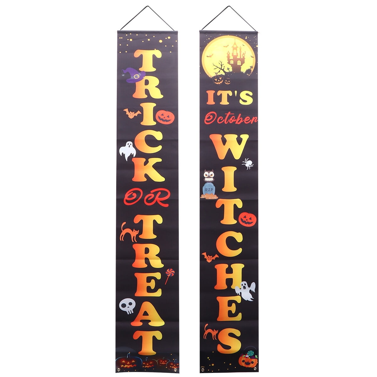 Halloween Door Banner Trick or Treat Letters Hanging Couplet Creative ...