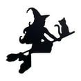 thumbnail image 1 of Halloween Door Corner Metal Sign Witch Flying on a Broomstick Door Topper Halloween Witch Silhouette Hanging Outdoor Witch on her Flying Broom Porch Garden Decor - I, 1 of 3