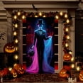 thumbnail image 1 of Halloween Door Cover Decoration, Large Vintage Scary Witch Halloween Front Door Banner Tapestry, Polyester Door Hanging Backdrop for Porch Entryway Party Indoor Outdoor Holiday Decor, 35 x 71 in, 1 of 9