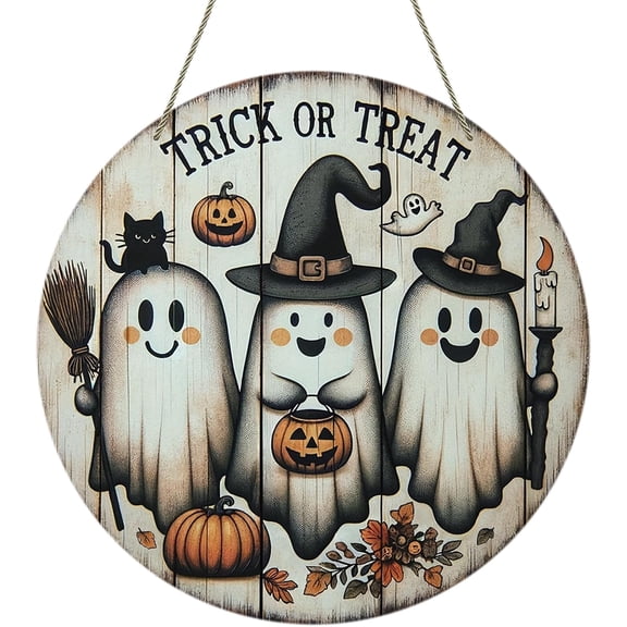 Round Boo Trick Treater Welcome Sign