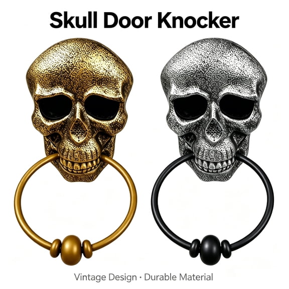 Halloween Door Decorations, Light Up Talking Silver Skeleton Battery Operated Doorbell, Spooky Animatronic Halloween Skeleton Decorations for Haunted House Front Door Porch,