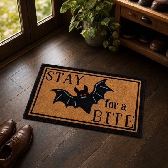 Halloween Door Fall Mat Porch Decor, Vintage Halloween Thanksgiving Print With Diatom Ooze Non-Slip Base, Washable Surface for Entryway Hallway Holiday Use Home Decor