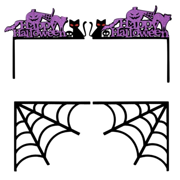 Halloween Door Frame Topper Bat Pumpkin Door toppers decorative,Home Decoration Door Topper for Hallween Party,Wall Ornament Accessories 2pc