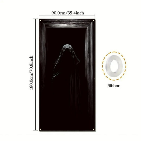 Halloween Door Hanging Curtain Decor Porch Decoration Party Scene Setup With Patterns For Indoor Outdoor Use