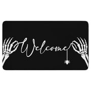 Halloween Door Mat 30 X 17 Inch Halloween Skull Doormat Indoor Outdoor Entrance Floor Mat Non Slip Halloween Decor Rubber Welcome Mats