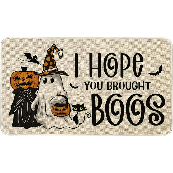 Halloween Door Mat 30 X 17 Inch I Hope You Brought Boos Doormat Indoor Outdoor Entrance Floor Mat Non Slip Halloween Decor Rubber Welcome Mats