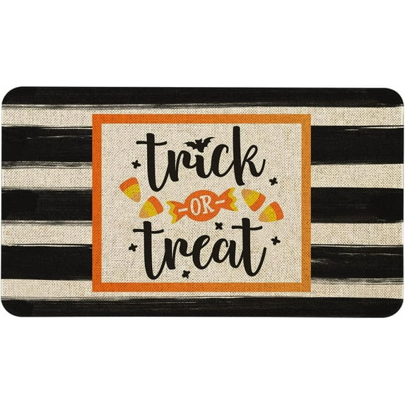 Halloween Door Mat 30 X 17 Inch Trick or Treat Doormat Indoor Outdoor Entrance Floor Mat Non Slip Halloween Decor Rubber Welcome Mats