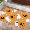thumbnail image 1 of Halloween Door Mat Cute Ghost Pumpkin Floor Front Door Welcome Mats Rug Rustic Yard Non Slip Doormat Porch Home Bathroom Decor Indoor Outdoor Decorations Orange 18 X 30 in, 1 of 6