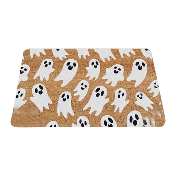 Halloween Door Mat,Cute Spooky Ghost Outdoor Mats for Front Door,Fall Halloween Indoor Entrance Non-Slip Doormat Entryway Welcome Rubber Mats for Porch Decor