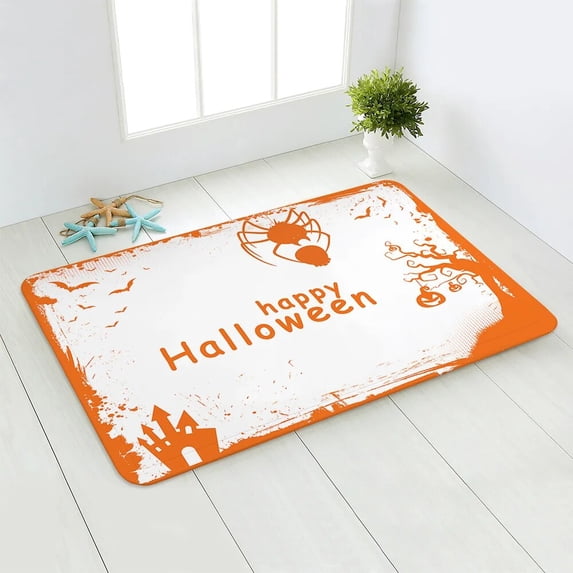 Halloween Door Mat Floor Mat Outdoor Indoor Gnome Pumpkin Doormat Entrance Hallway Welcome Bedroom Kitchen Rug
