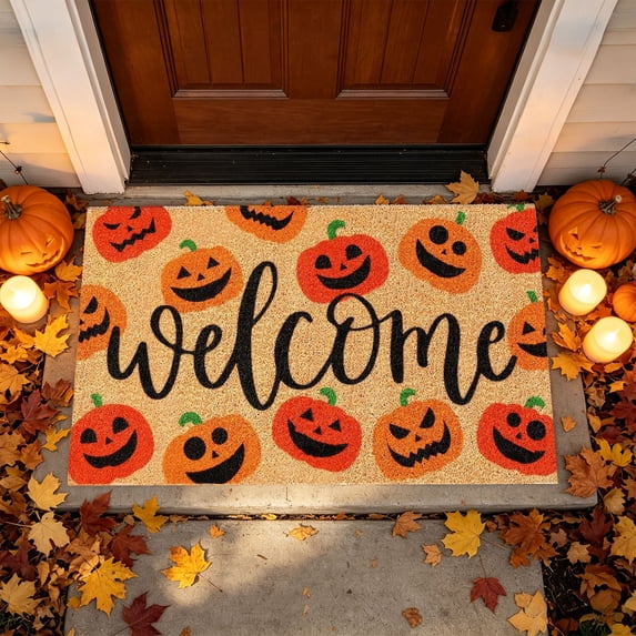 Halloween Door Mat,Halloween Rug,Halloween Doormat Cute Ghost Welcome Floor Mat Non-Slip Entrance Door Rugs for Indoor Outdoor Bathroom Porch Decor(B 24*16in)