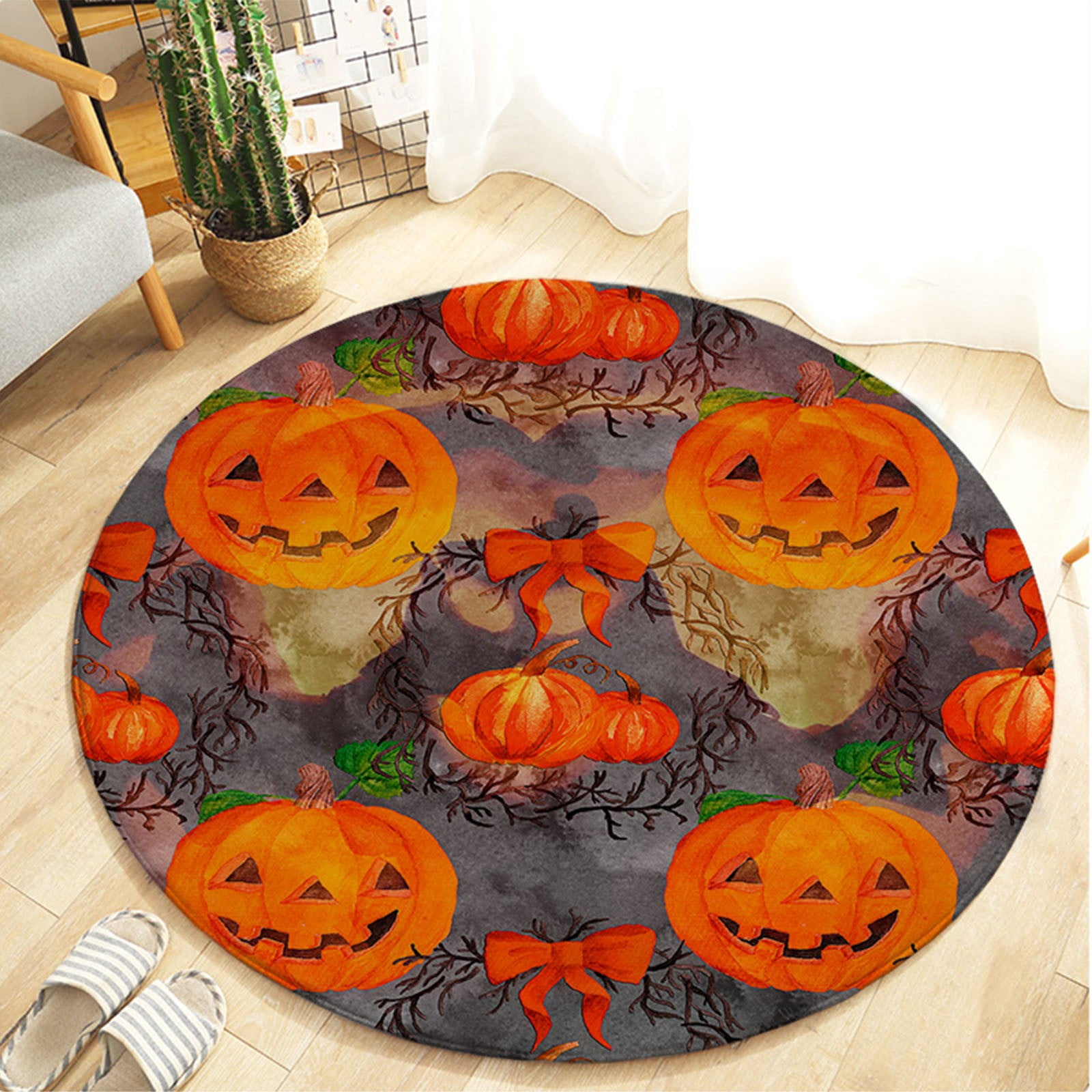 Halloween Door Mat,Halloween Mats,Round Area Rugs 60CM Diameter