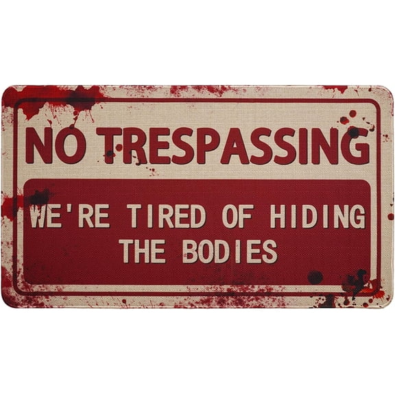 Halloween Door Mat Horror Floor Mat Non-Slip Entrance Front Door Rug Home Kitchen Doormat Carpet Halloween Indoor Outdoor Decor 17" X 30"
