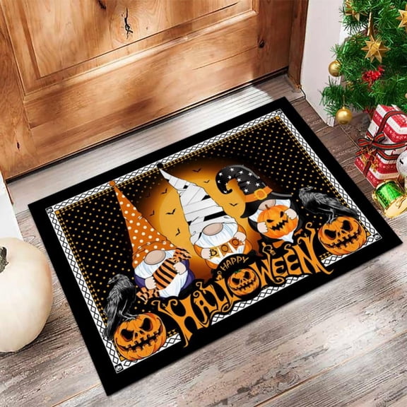 Halloween Door Mat Outdoor Trick or Treat Doormat Non Slip Funny Rug Pumpkin Holiday Decorative Entrance Mat for Halloween Indoor Outdoor Decoration, 15.7x23.6"