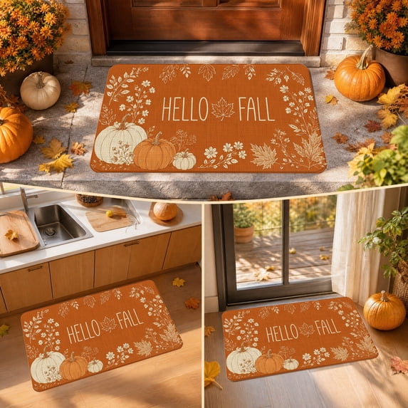 Halloween Door Mat 23.6x15.7in Crystal Velvet Skid-Resistant Floor Mat Quick Absorbent for Bathroom Bedroom Entrance by OVFUIZ
