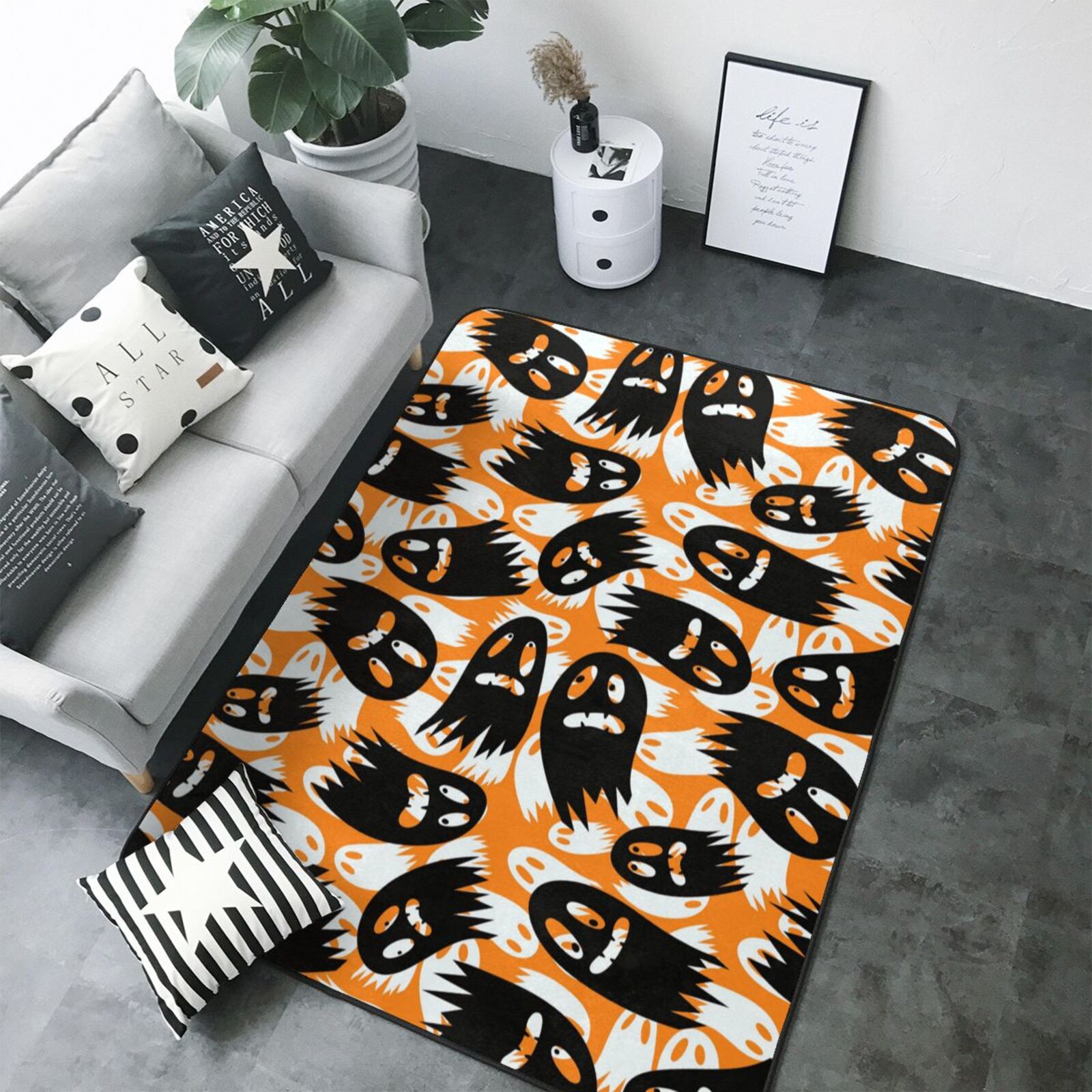 Halloween Door Mat, halloween funny ghost Indoor Door Mat Bedroom Rug ...