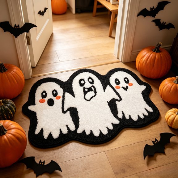 Halloween Door Mats Indoor Outdoor Gothic Welcome Front Doormat Nonslip Washable Halloween Decor for Front Porch Entryway