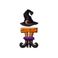 thumbnail image 1 of Halloween Door Sign Cute Witch Hat Trick Or Treat Hanging Decoration for Front Door Porch Home Outdoor Halloween Party Decor 1 Pack, 1 of 8