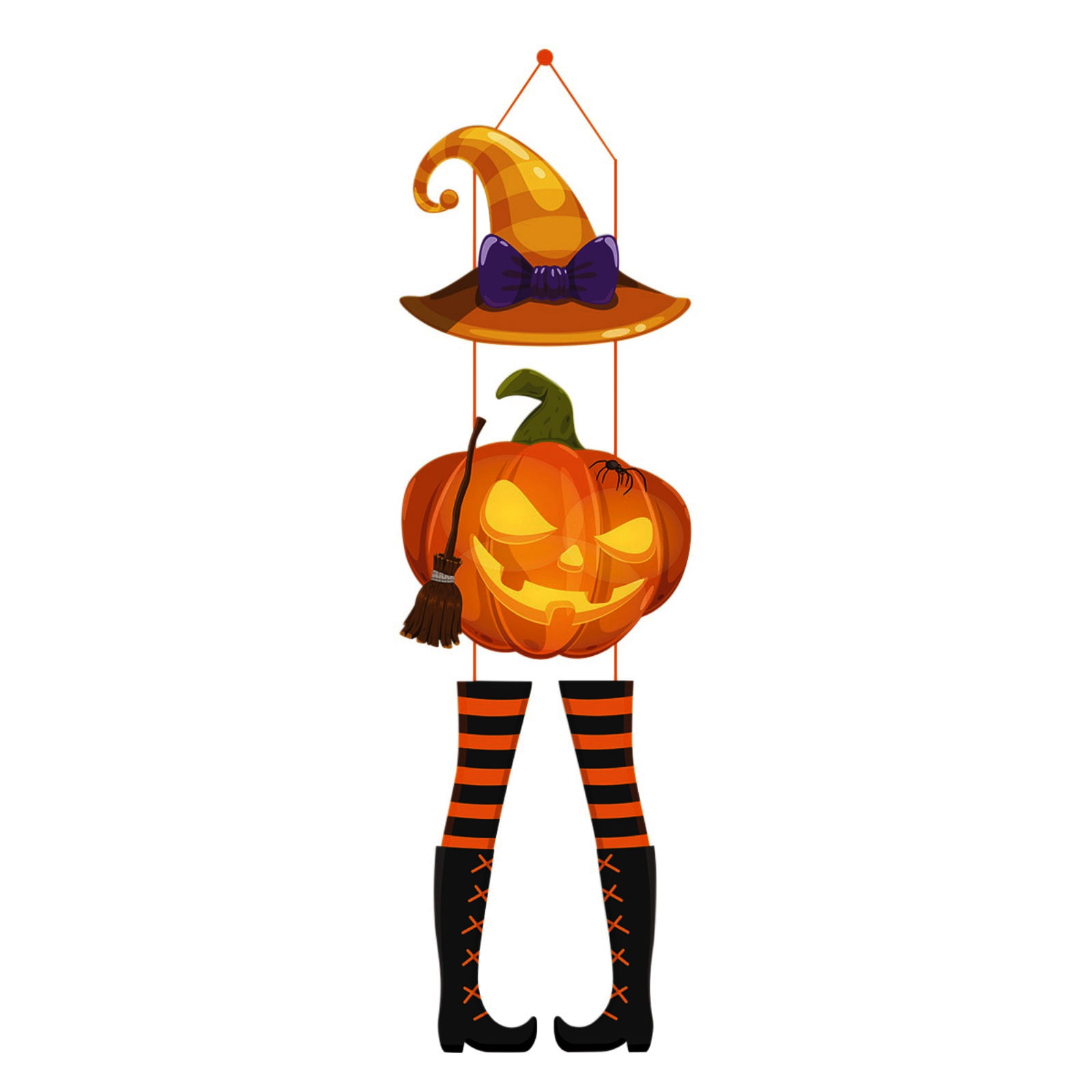 Halloween Witch Key Holder Wooden Pumpkin Wall Decor, Coat Rack