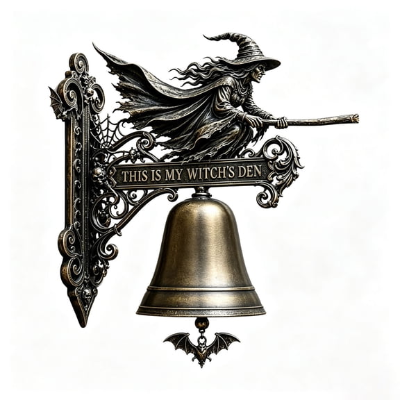 Halloween Doorbell Bell,Resin Gothic Halloween Hanging Bell with Bat Pendant for Front Door Entryway