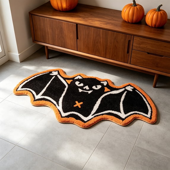 Halloween Doormat, 16 * 24 in Horror Plush Entry Rug, Indoor Floor Mat, Porch Carpet, Door Mat for Home Front Door, Hallway, Halloween Indoor Festival Decoration