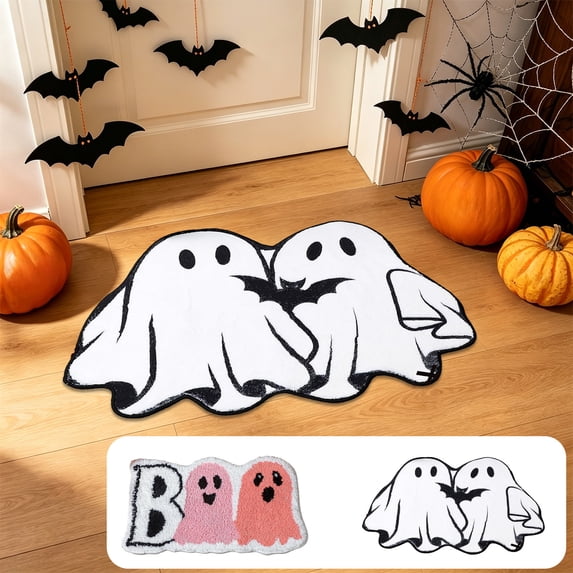 Halloween Doormat 23.6x15.7in Secure-Grip Absorbent Super Soft Rug for Front Door Porch Indoor Outdoor Halloween Events Decor by OVFUIZ