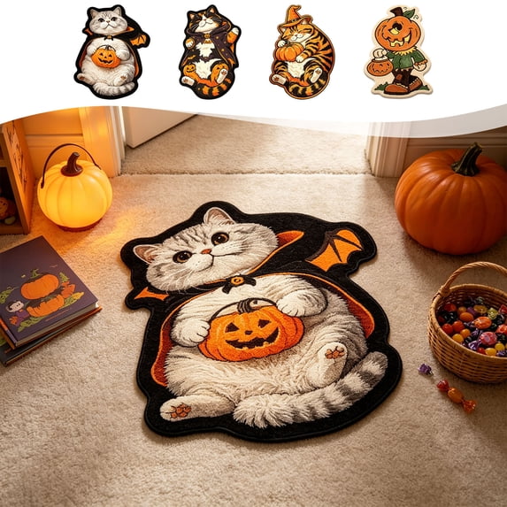 Halloween Doormat 23.6x15.7in Secure-Grip Super Soft Cozy Rug for Front Door Porch Indoor Outdoor Halloween Party Decor by OVFUIZ