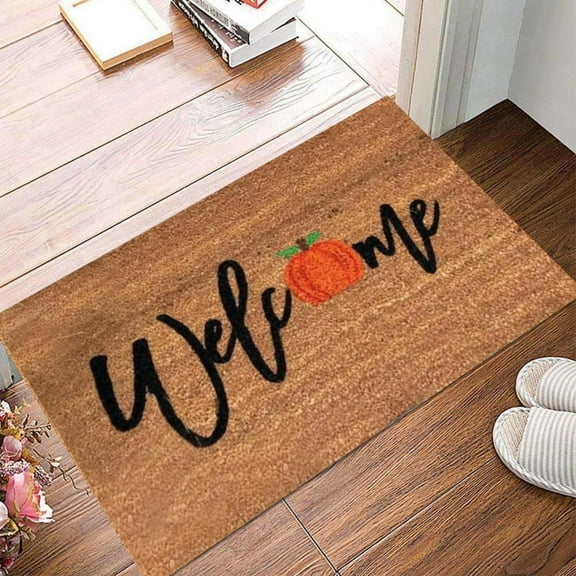 Halloween Doormat 40X60Cm Welcome Polyester Carpet, Pu Multi-color