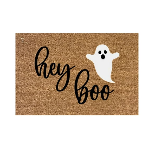 Halloween Doormat Coir Ghost Welcome Doormat Funny Halloween Boo Door Mat with Anti- Rubber Non Floor Mat for Indoor Front Door Entrance Decor, 15 x 23 Inch(Ghost) - 40*60CM