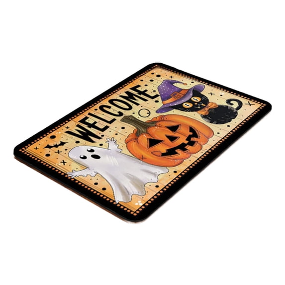 Halloween Doormat Cute Ghost Pumpkin Floor Mat, Super Absorbent Grip-Enhanced Bathroom Rug for Entryway Kitchen Front Door Laundry Room Home Decor by OVFUIZ
