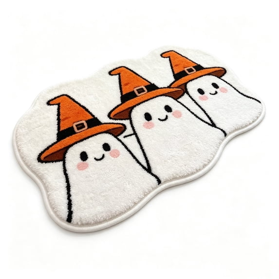 Halloween Doormat Ghost Pattern Indoor Floor Mat, Grip-Enhanced Entryway Rug for Kitchen Bedroom Living Room Home Decor by OVFUIZ