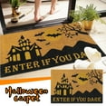 thumbnail image 1 of Halloween Doormat Non-Slip Rubber Doormat with Pumpkin, Witches, Cat, Spooky and Haunted House. Door Mat Outdoor and Indoor Use,15.7x23.6 in Rug with Rubber Backing (Orange 4), 1 of 7