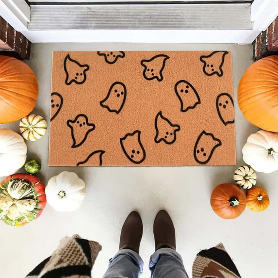 Halloween Doormat Welcome Mat for Front Door, Non- Indoor & Outdoor Rug, Water Absorbent Coir & Rubber Backing, Funny Holiday Decor for Porch, Entryway, Bathroom, Kitchen