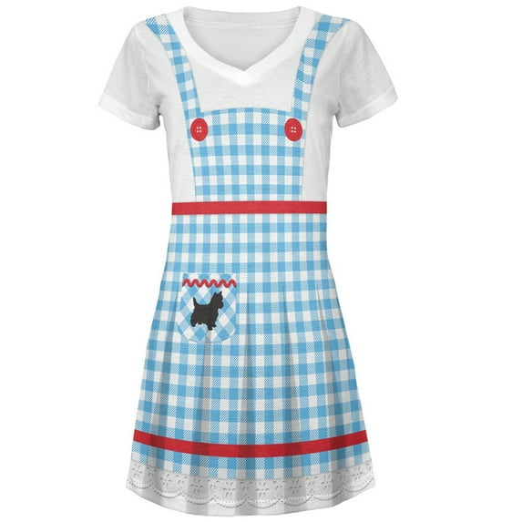 Halloween Dorothy Costume Juniors V-Neck Beach Cover-Up Dress