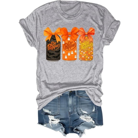 Halloween Dr Pepper Coquette Shirt, Ghost Dr Pepper Coke T-Shirt Short Sleeve Unisex Tees