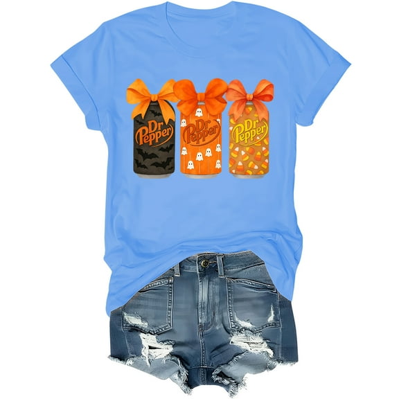 Halloween Dr Pepper Coquette Shirt, Ghost Dr Pepper Coke T-Shirt Short Sleeve Unisex Tees