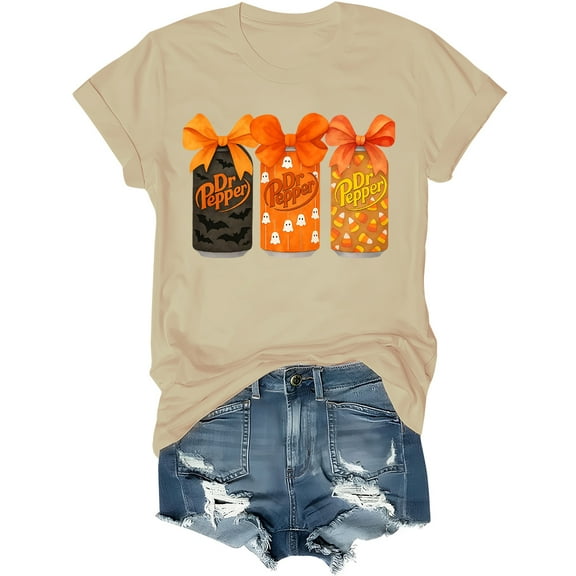 Halloween Dr Pepper Coquette Shirt, Ghost Dr Pepper Coke T-Shirt Short Sleeve Unisex Tees