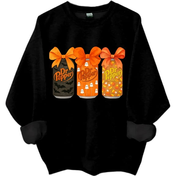 Halloween Dr Pepper Coquette Sweatshirt/Hoodie, Ghost Dr Pepper Coke Shirt Long Sleeve Unisex Tops